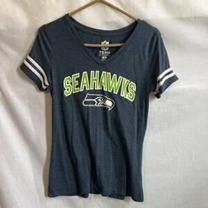 Women's NFL Team Apparel Seattle Seahawks T-Shirt V Neck Size Medium